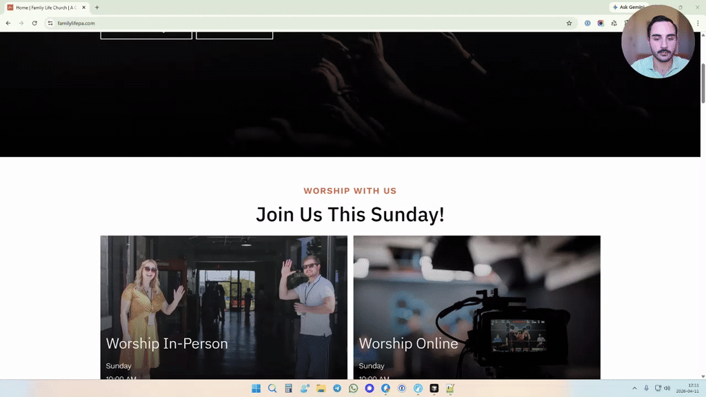 Homepage screenshot · Family Life Church