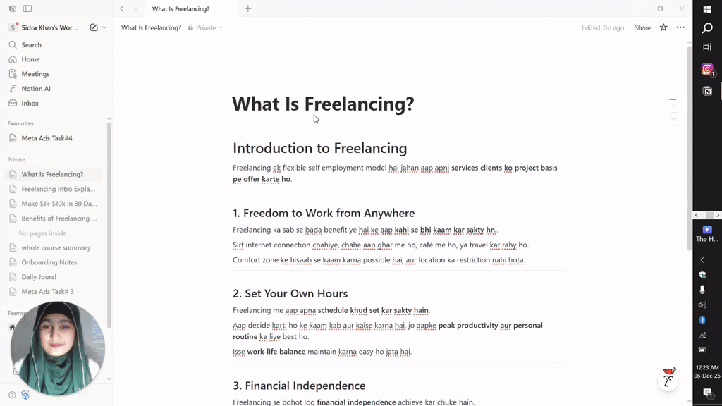 🌟 Freelancing Module 1“What is Freelancing?” (Notes + Loom Review)