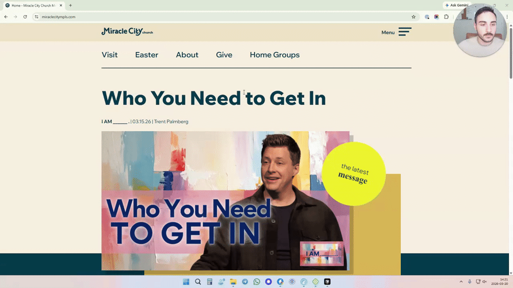 Homepage screenshot · Miracle City Church