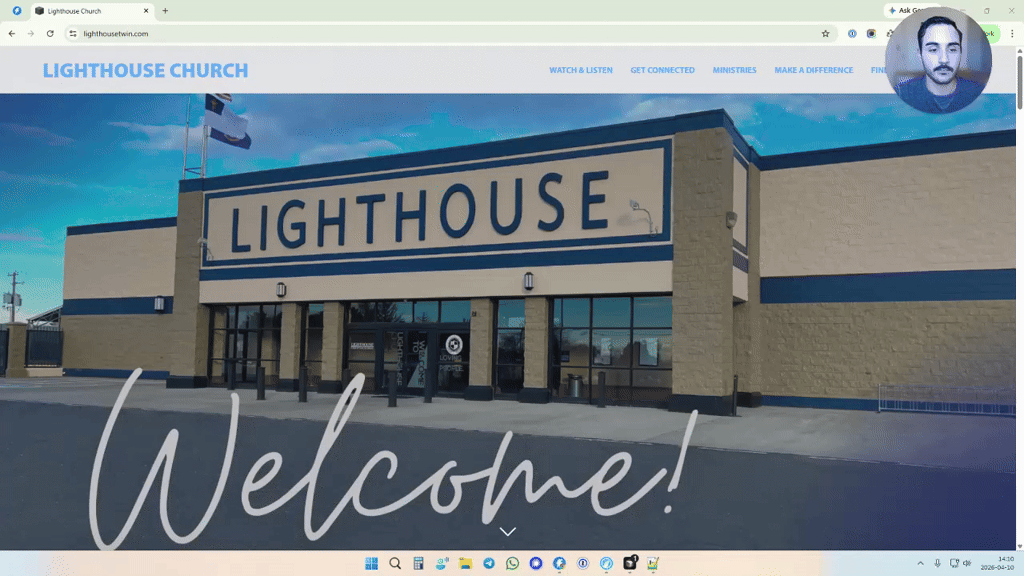 Homepage screenshot · Lighthouse Church