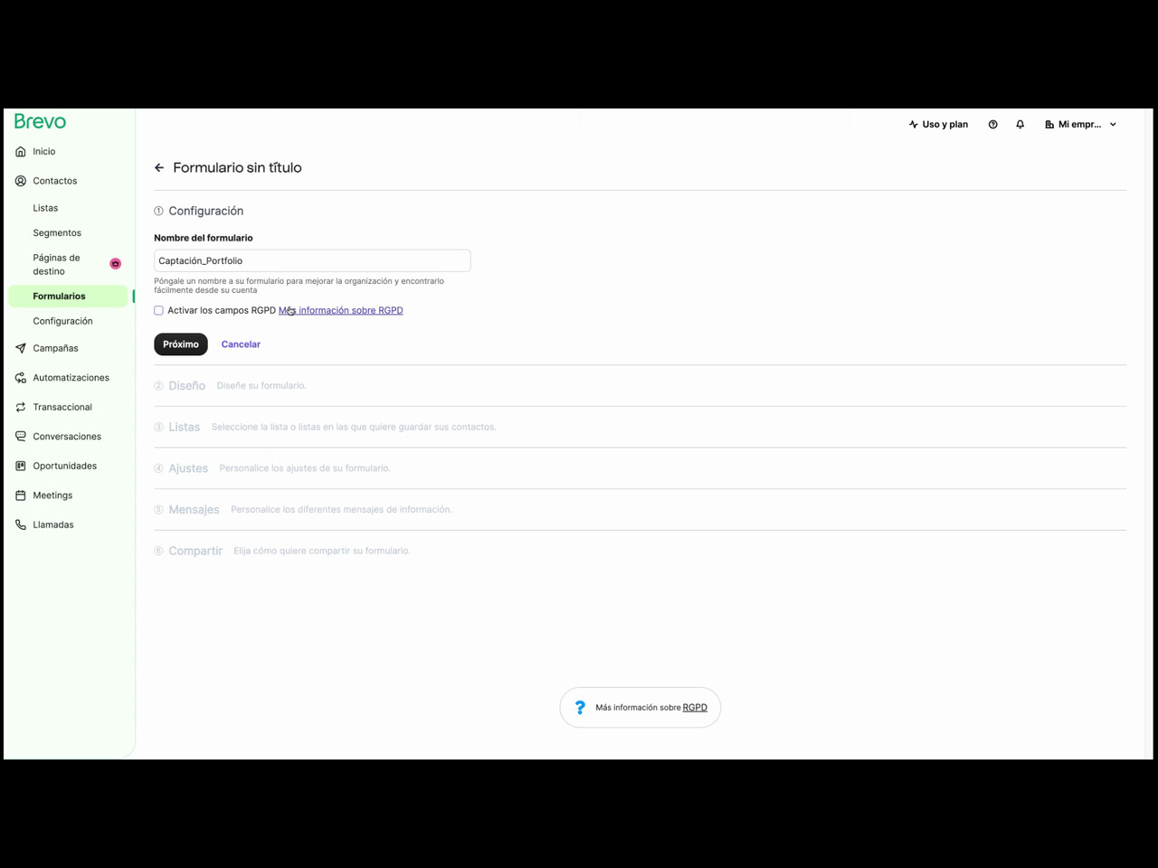 Buenas prácticas para diseñar formularios de captación en Brevo