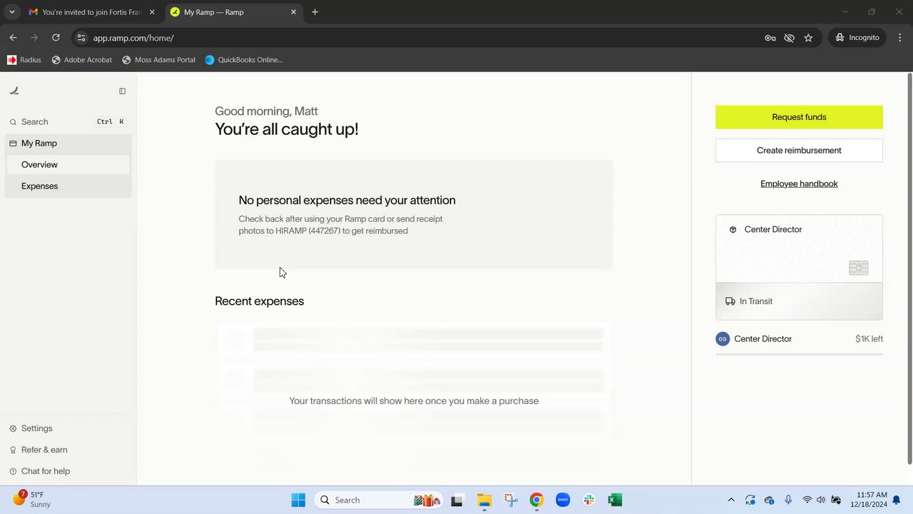 Preview of Managing Expenses in Ramp