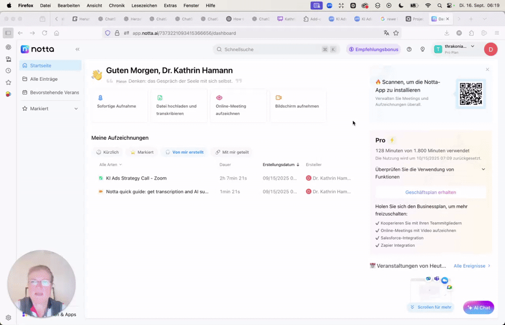 Tool - Notta ai - Videos transkribieren