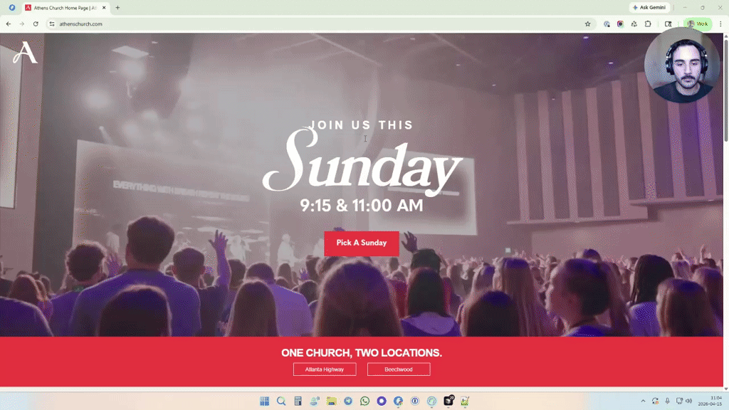 Homepage screenshot · Athens Church