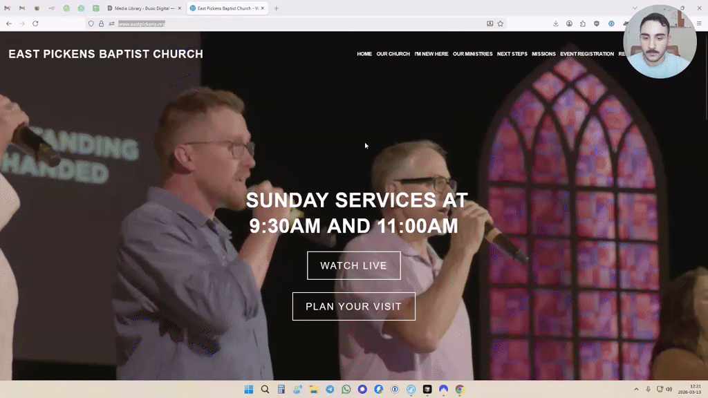 Homepage screenshot · East Pickens Baptist Church
