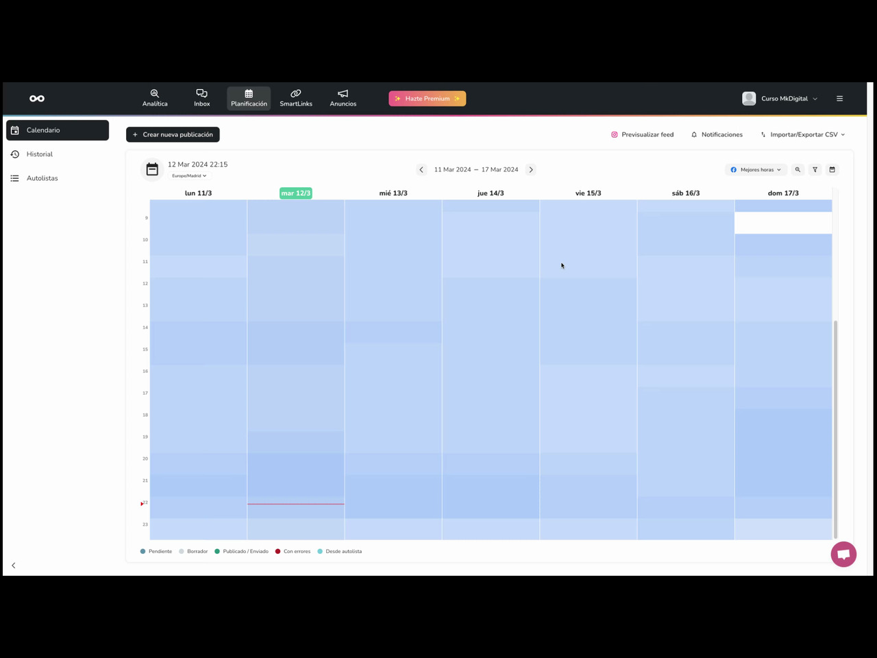 Cómo usar el calendario de publicaciones de Metricool