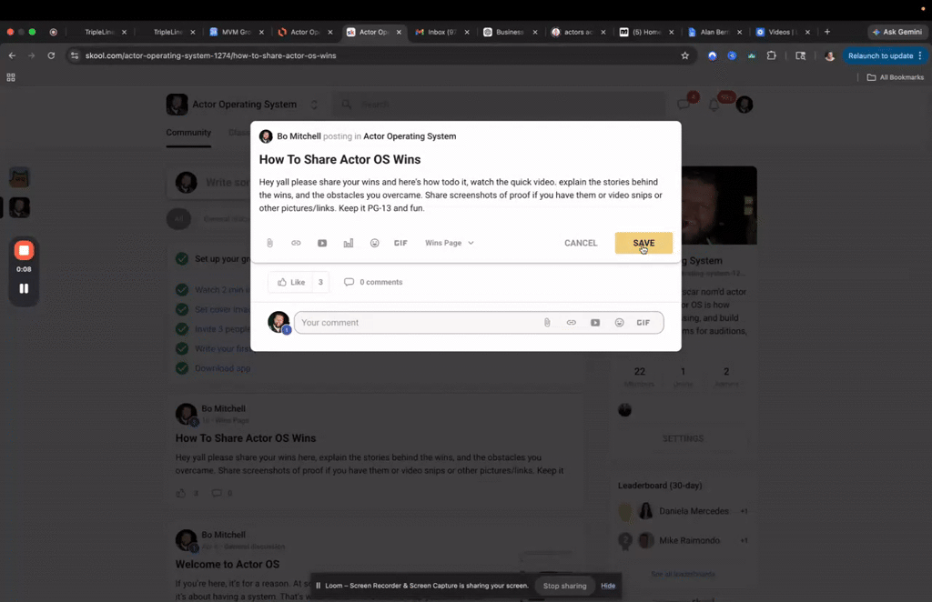 How To Share Actor OS Wins