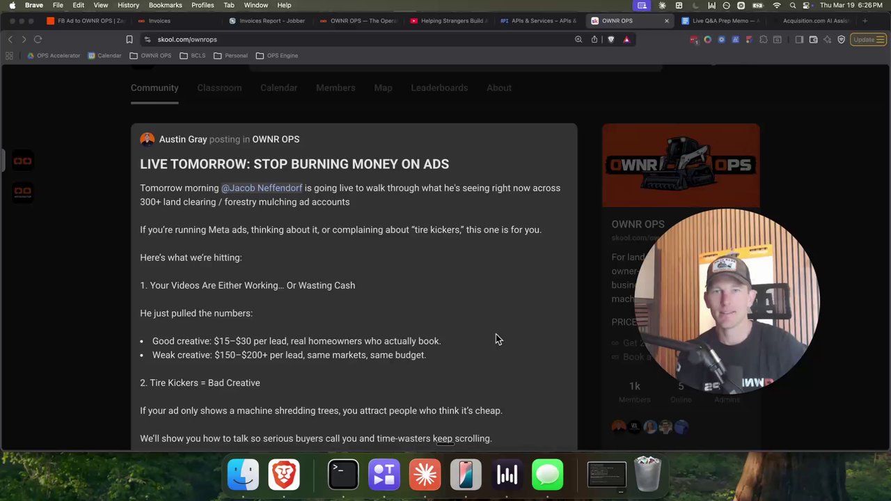 LIVE TOMORROW: STOP BURNING MONEY ON ADS