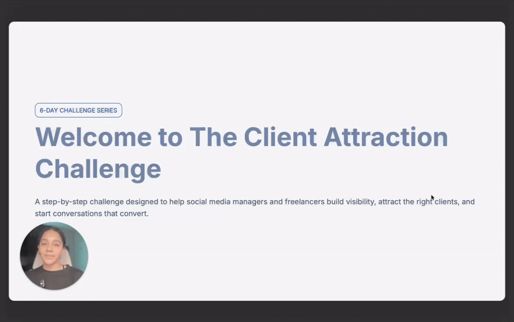 🚨 CLIENT ATTRACTION CHALLENGE — DAY 1 IS LIVE 🚨