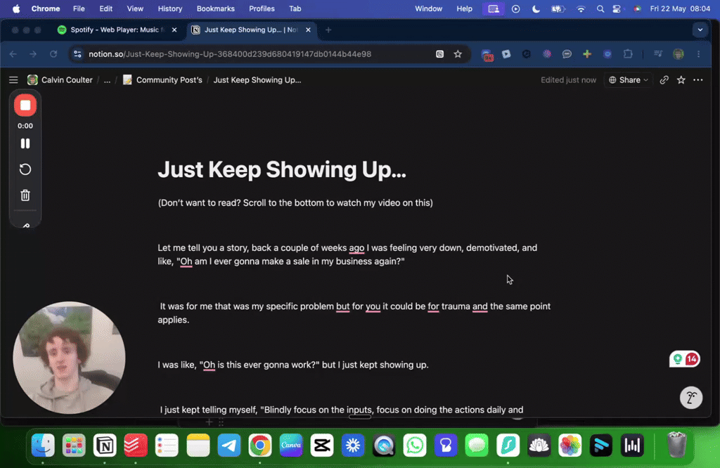 Just Keep Showing Up…