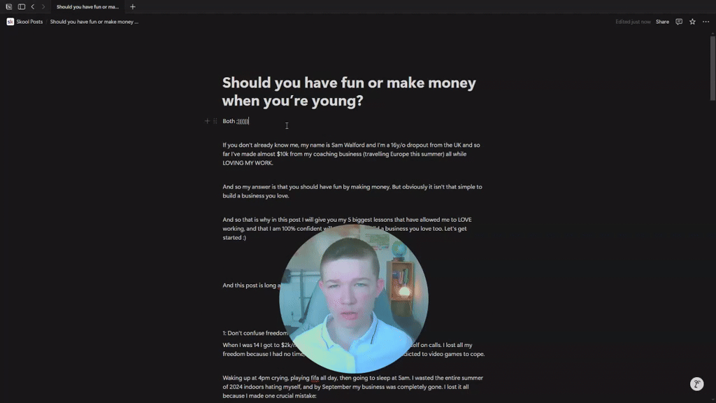 Should you have fun or make money when you're young? 💸