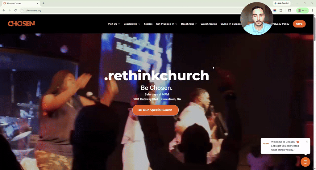 Homepage screenshot · Chosen Church