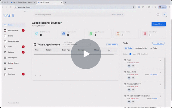 Optical order notifications