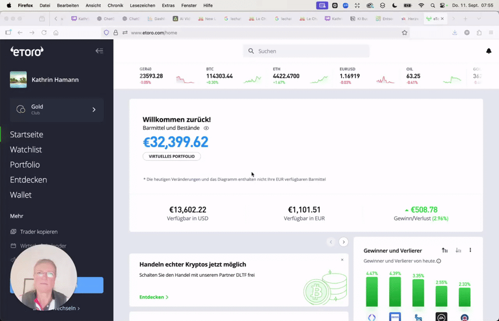 Etoro Rundgang - erste Trades