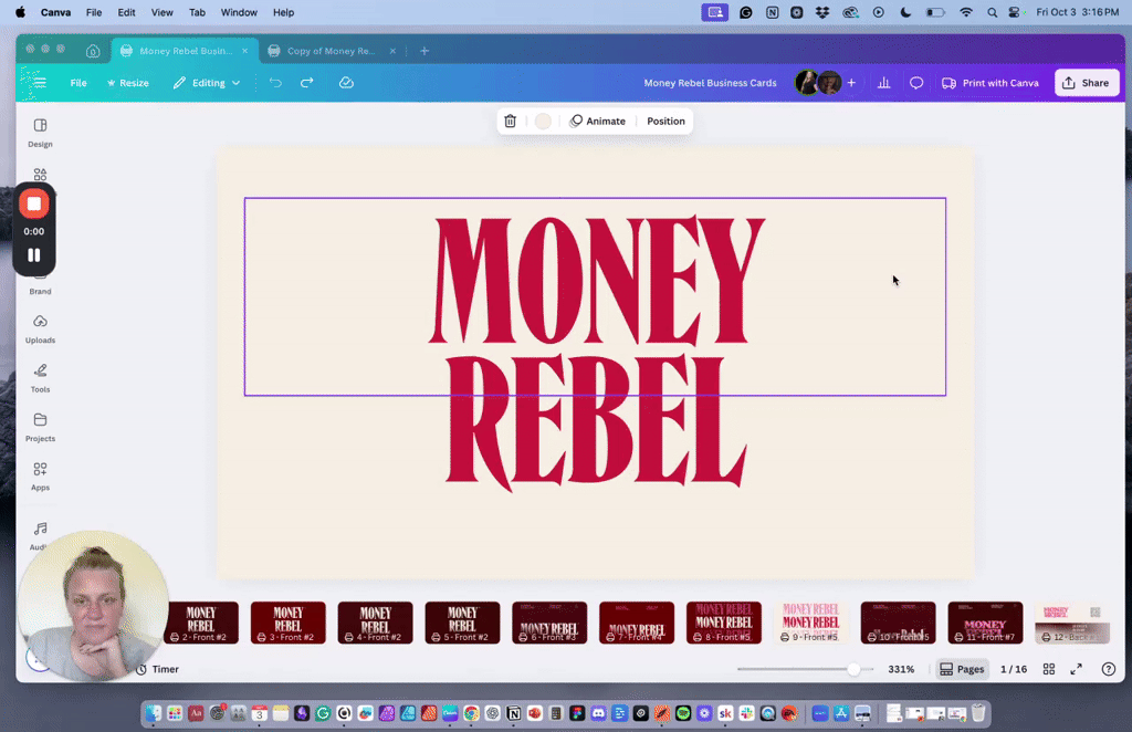 Biz Card Feedback for Hayley form Money Rebel