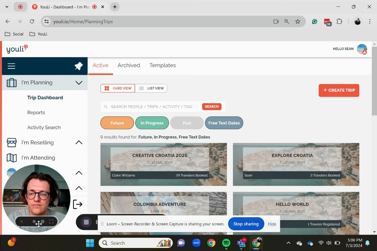 Preview of YouLi - Dashboard - I'm Planning - 3 July 2024
