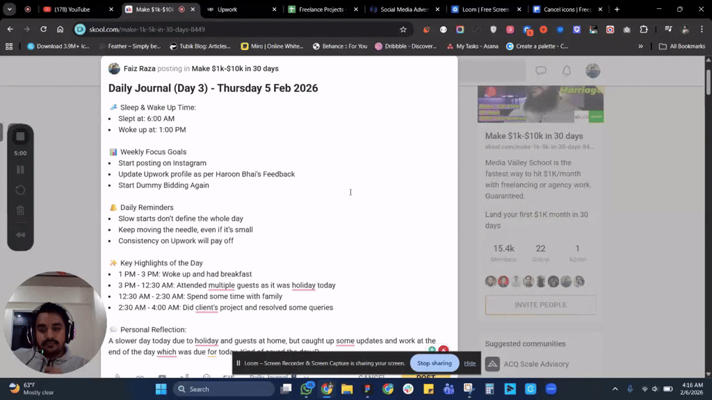 Daily Journal (Day 3) - Thursday 5 Feb 2026