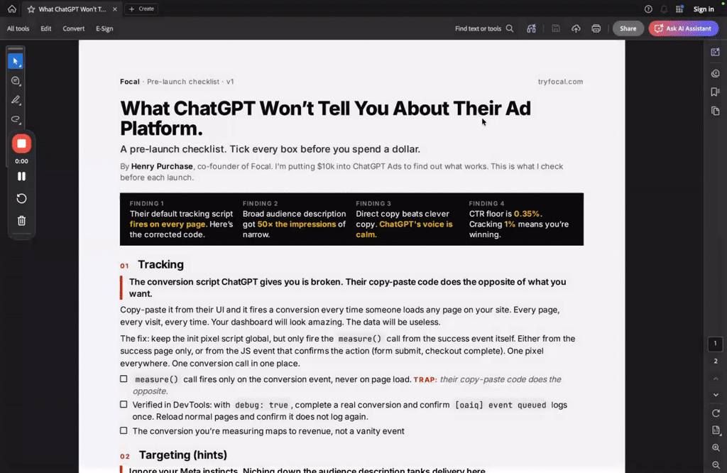 ChatGPT Ads Pre-Launch Checklist ✅