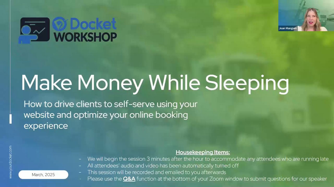 Preview of How to Make Money While You Sleep: Drive Clients to Self-Serve & Optimize Your Online Booking Experience