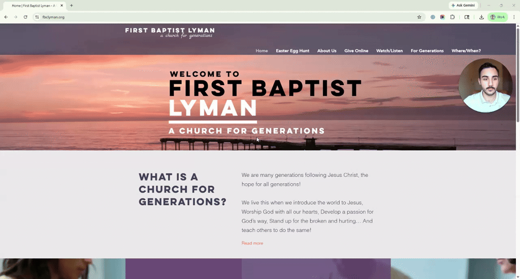 Homepage screenshot · First Baptist Lyman
