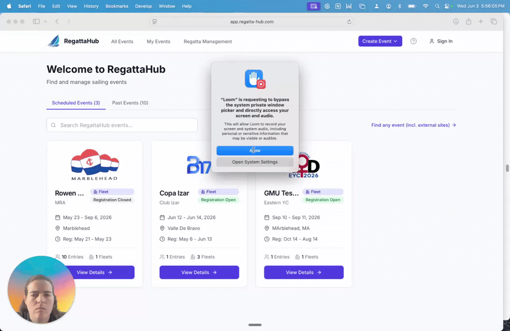 Create a fleet event and import Vakaros results