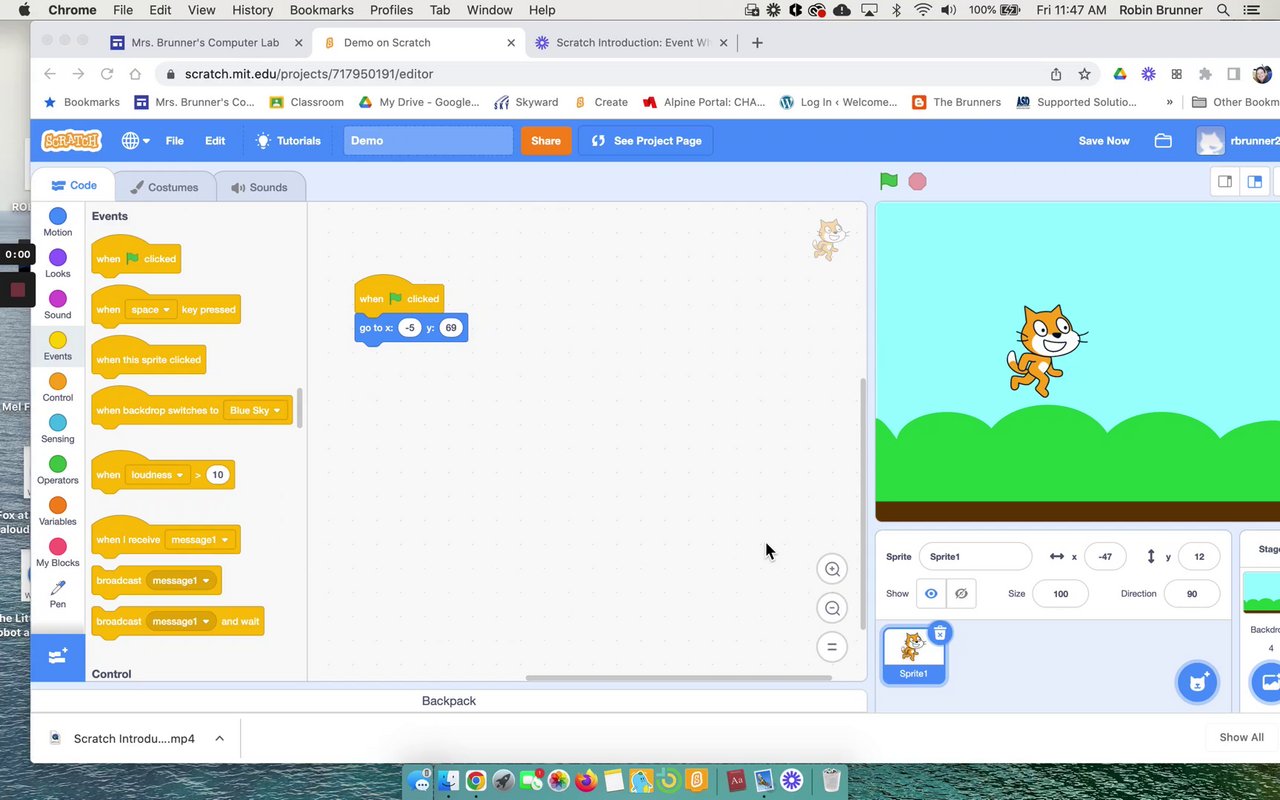 Preview of Scratch Introduction: When the background switches