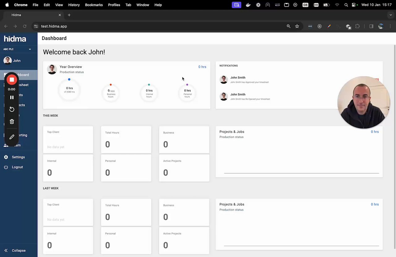 Preview of Managing Charge-out Rates in Hidma 1.16.0