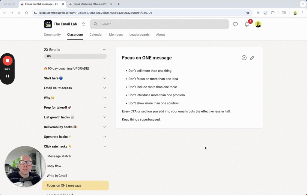 Focus on ONE message