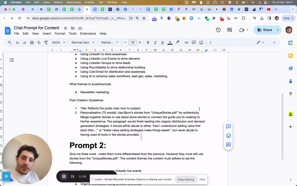 Leveraging AI to Create Personal Content Posts for Linkedin