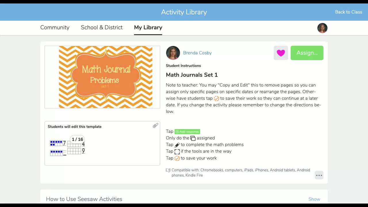 Preview of Math Journal Set 1