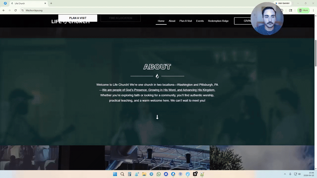 Homepage screenshot · Life Church