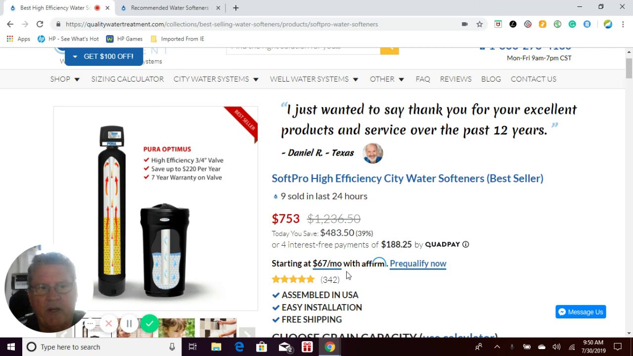 Preview of Best High Efficiency Water Softeners by SoftPro - July, 2019 Sale!