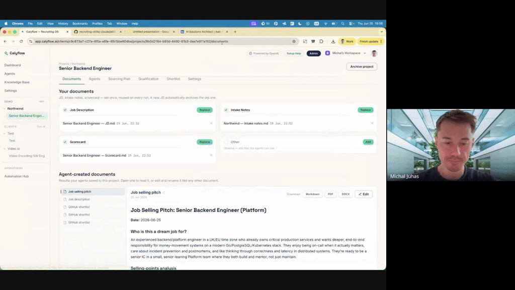 Sourcing a Video Software Engineer with Calyflow