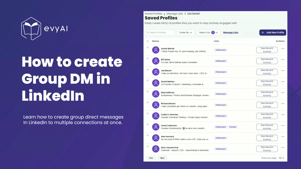 How to send Group mesages on LinkedIn · AI for LinkedIn - evyAI.com