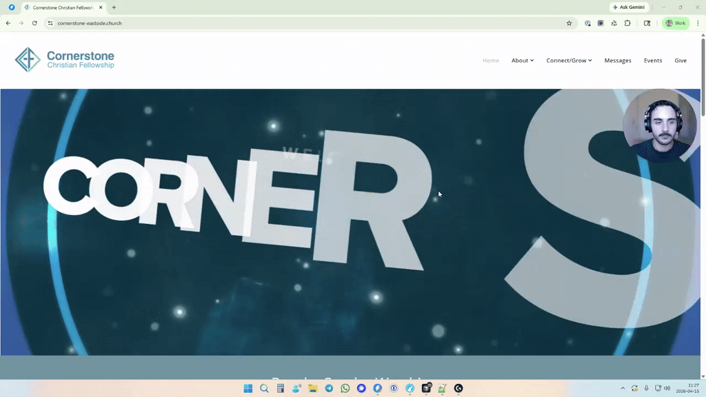 Homepage screenshot · Cornerstone Christian Fellowship