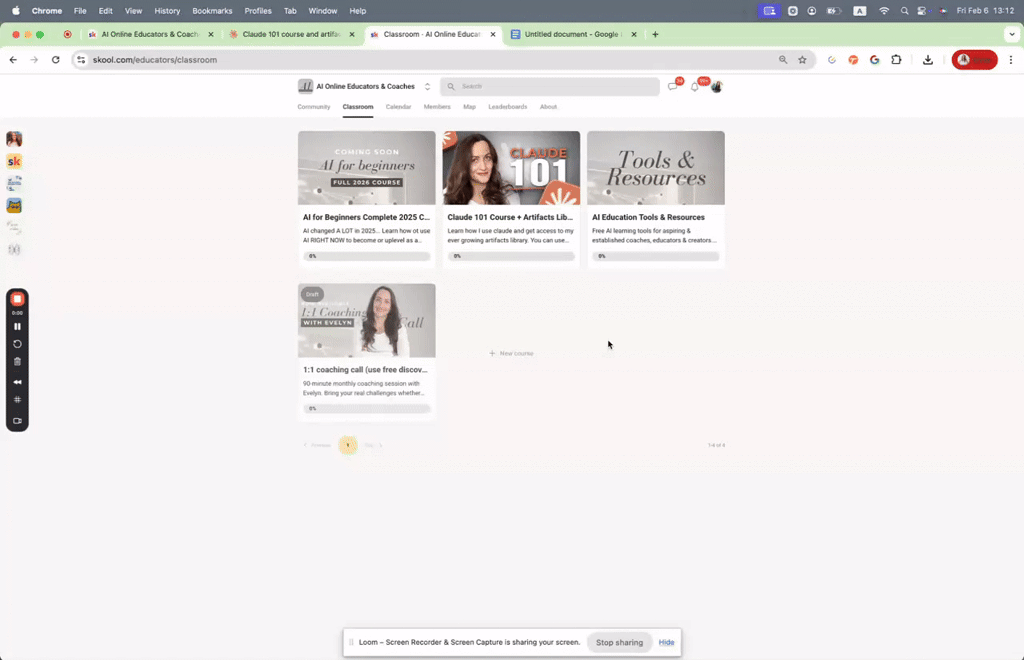 Claude 101 course + artifacts library is live
