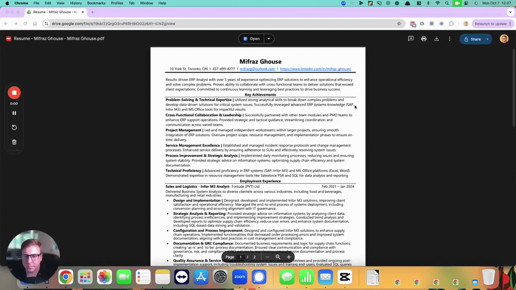 ERP Analyst - Resume Feedback (Quantifying Achievements)
