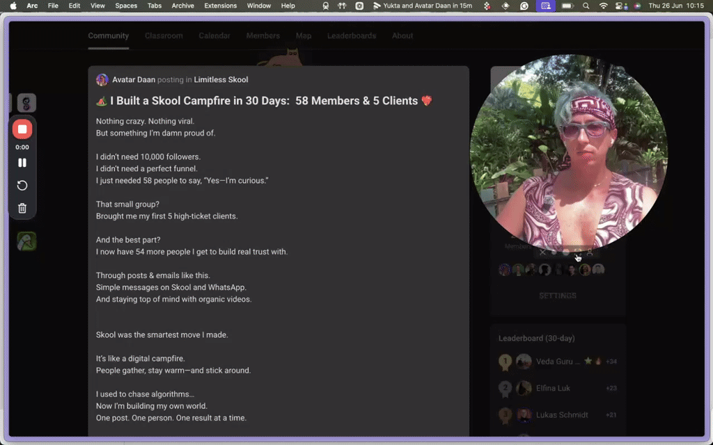 🏕️ I Built a Skool Campfire in 30 Days:  58 Members & 5 Clients ❤️‍🔥 