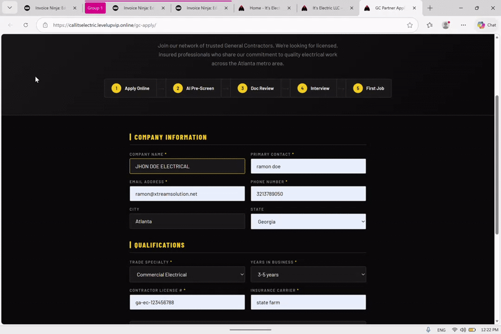 Hiring / Contractor Vetting
