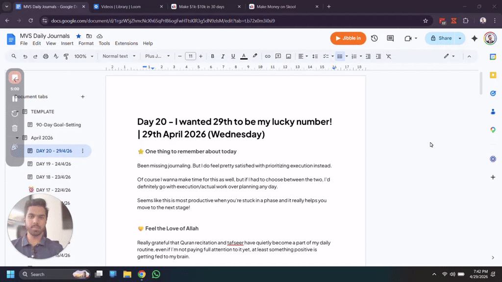 Day 20 - I wanted 29th to be my lucky number! | 29th April 2026 (Wednesday)