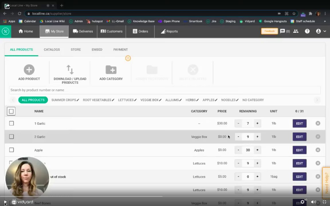 Preview of Create categories and assign products to categories