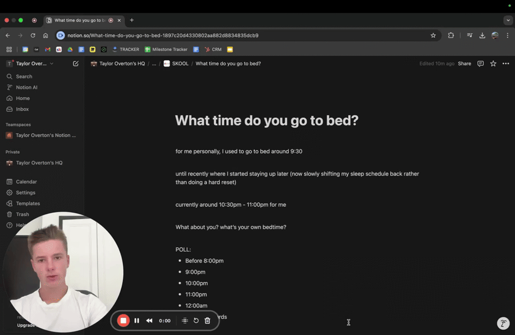 What time do you go to bed?