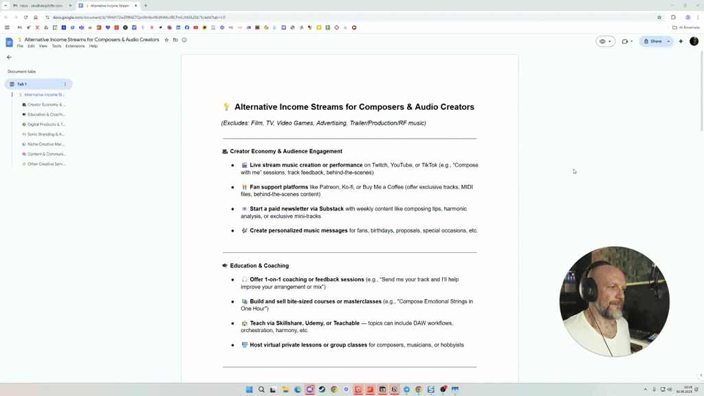 Alternative Income Streams for Audio Artists