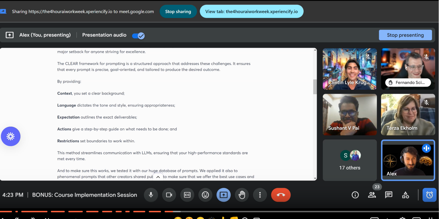 Workshop Recording: 4-Hour AI Workweek Course Implementation