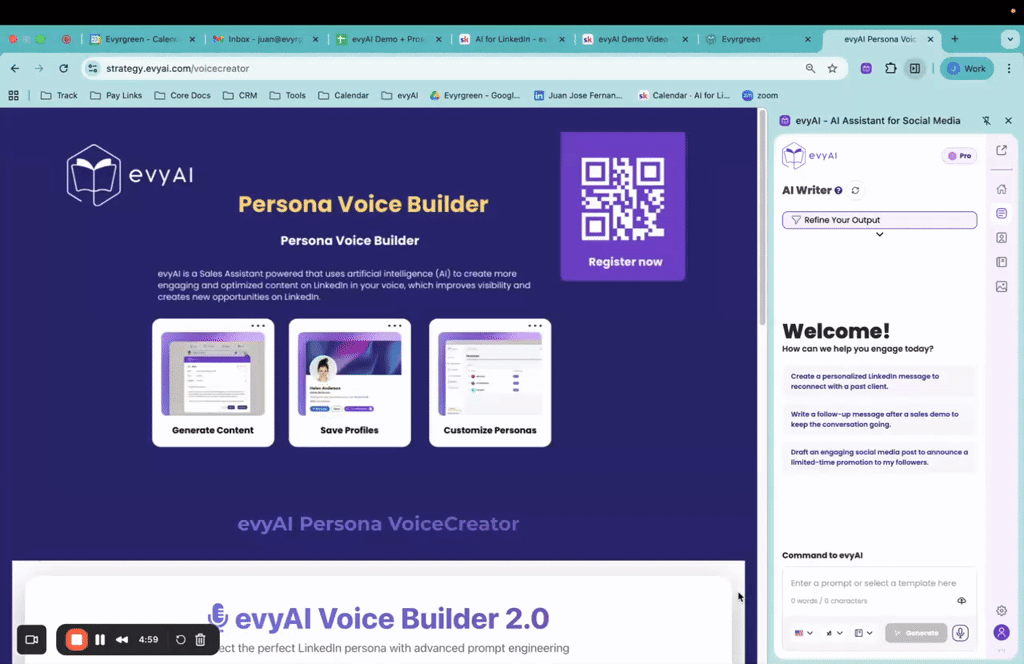 How to Build Your LinkedIn Persona with evyAI Voice Creator 🎭