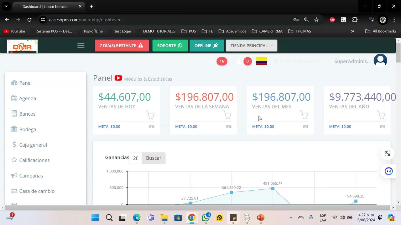 Preview of Dashboard | kiosco horacio - Google Chrome - 6 June 2024