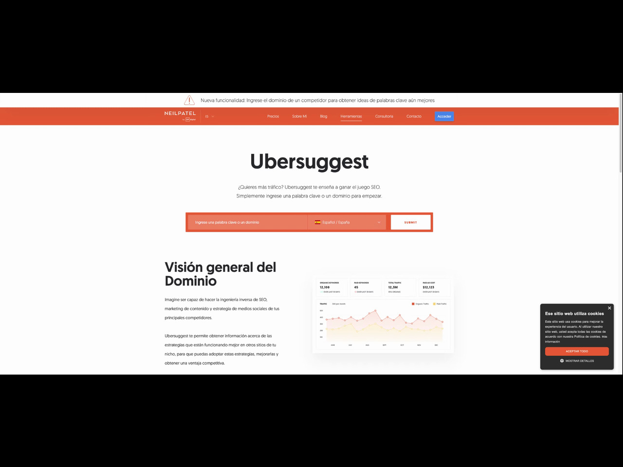 Ubersuggest: primeros pasos con tu panel de análisis SEO