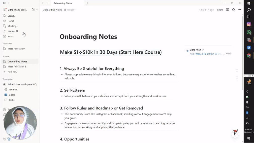 Onboarding Video Class Notes 