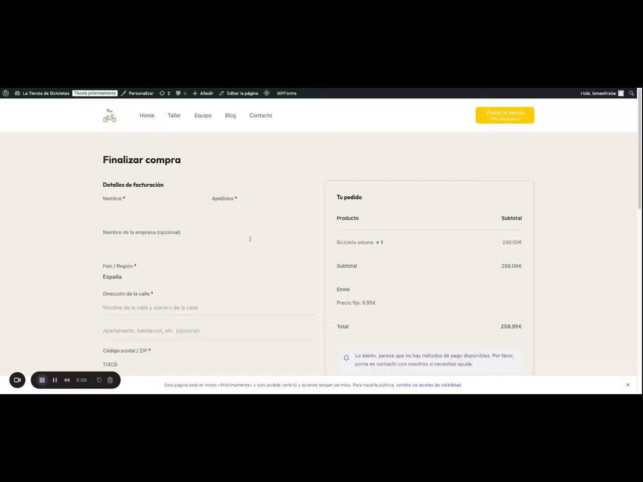 Configurar métodos de pago en WooCommerce