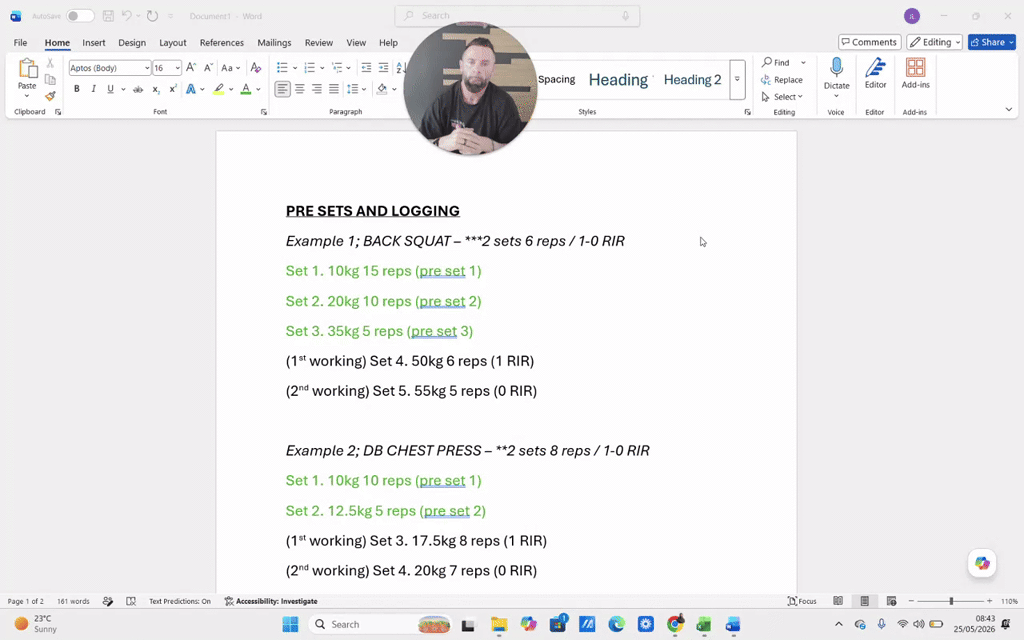 Logging Pre-Sets and structuring your sets